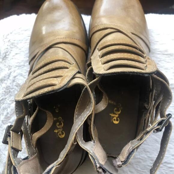 Womens ETC Ankle Boots Booties Shoes Tan - Picture 8 of 12
